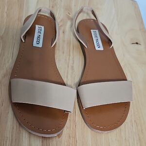 Steve Madden Beige Single-Band Slingback Sandals